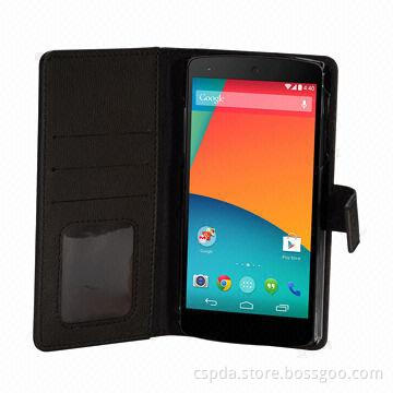 New Design Wallet Leather Case for Google 5 with Name Card, Stand Function